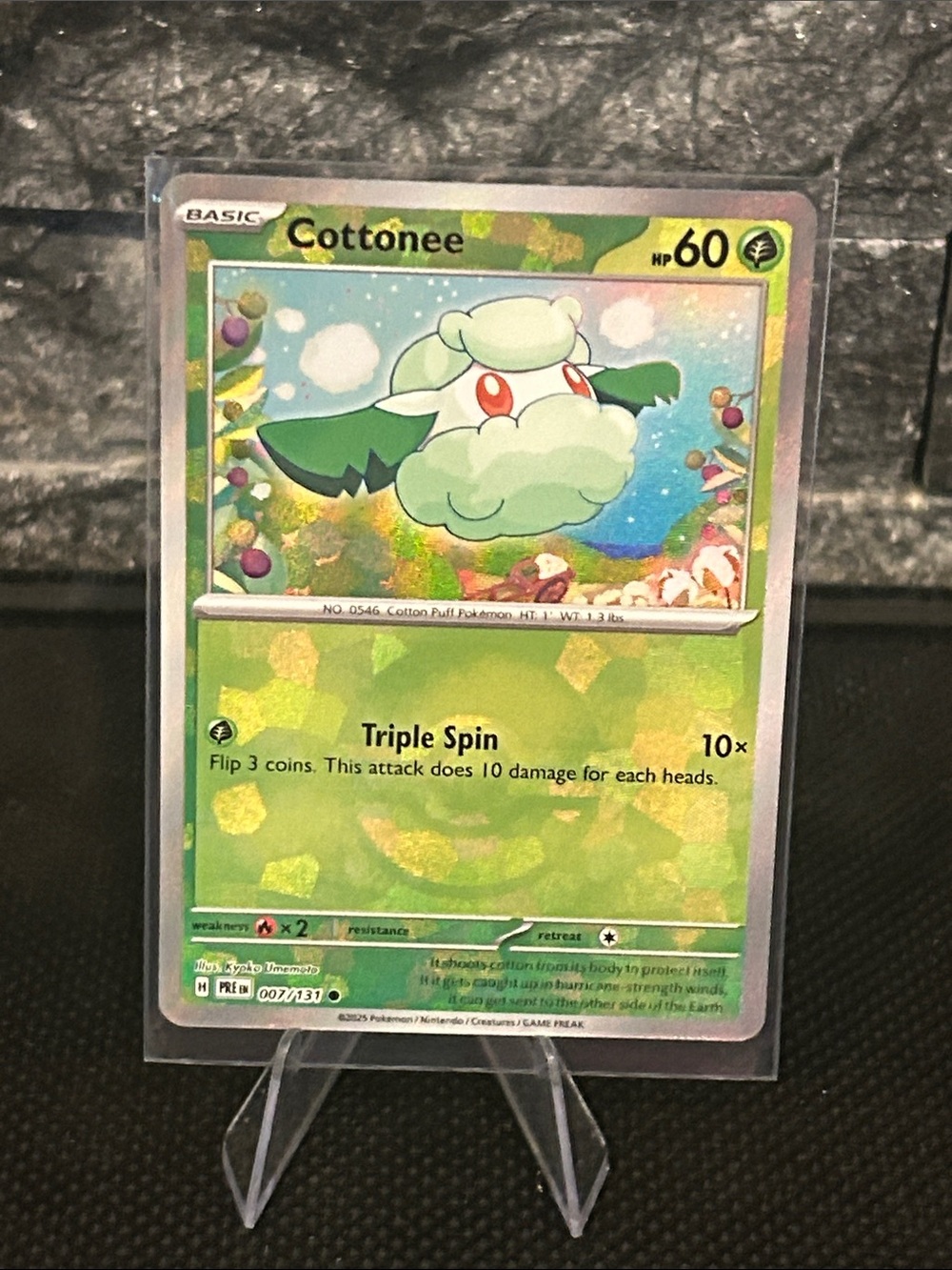 Pokemon Cottonee Pokeball 007/131 Holo from Prismatic Evolutions M/NM